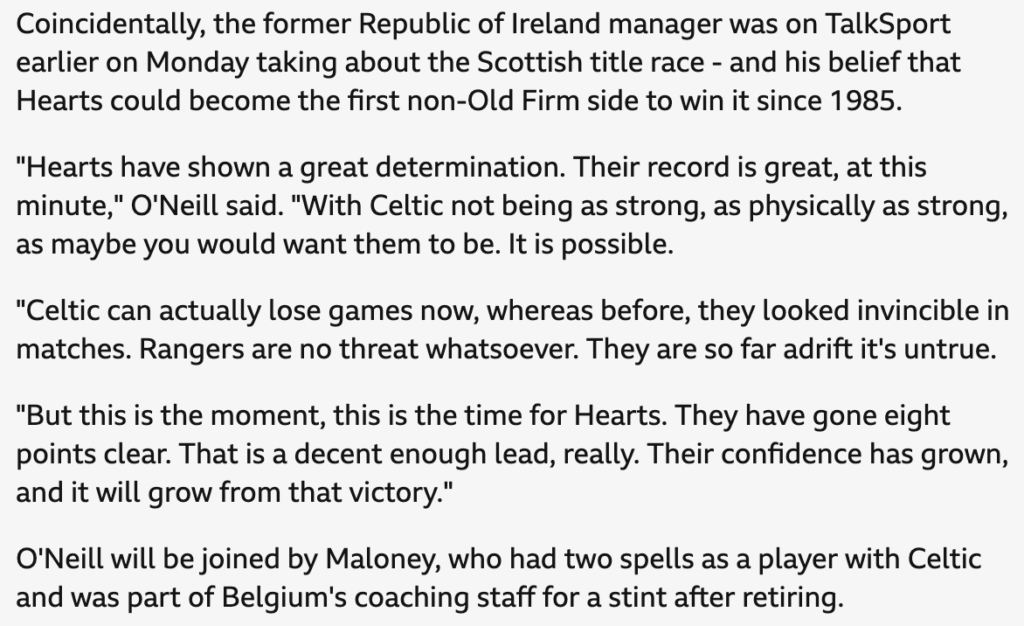 "Rangers are no threat whatsoever. They are so far adrift it's untrue."