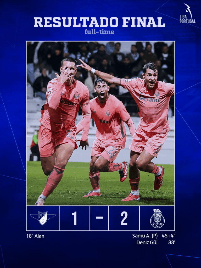 VITÓRIA GIGANTE EM MOREIRA DE CÓNEGOS GARANTE MAIS 3 PONTOS NA CAMINHADA PARA OS ALIADOS! 💙🤍🐉 (DENIZ DENIZ GULLLLLLLL!)