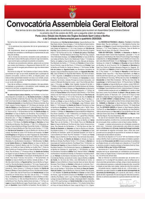 Eleições 2025 - Locais de voto