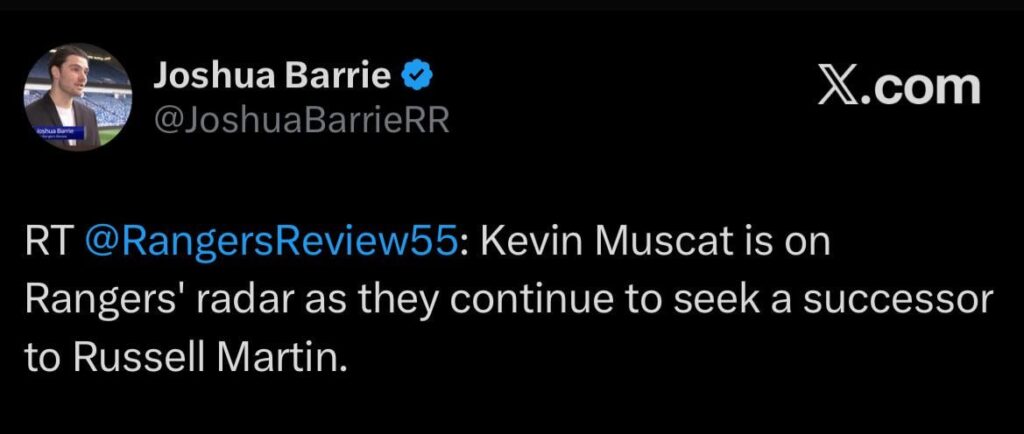 Kevin Muscat is on Rangers' radar as they continue to seek a successor to Russell Martin.