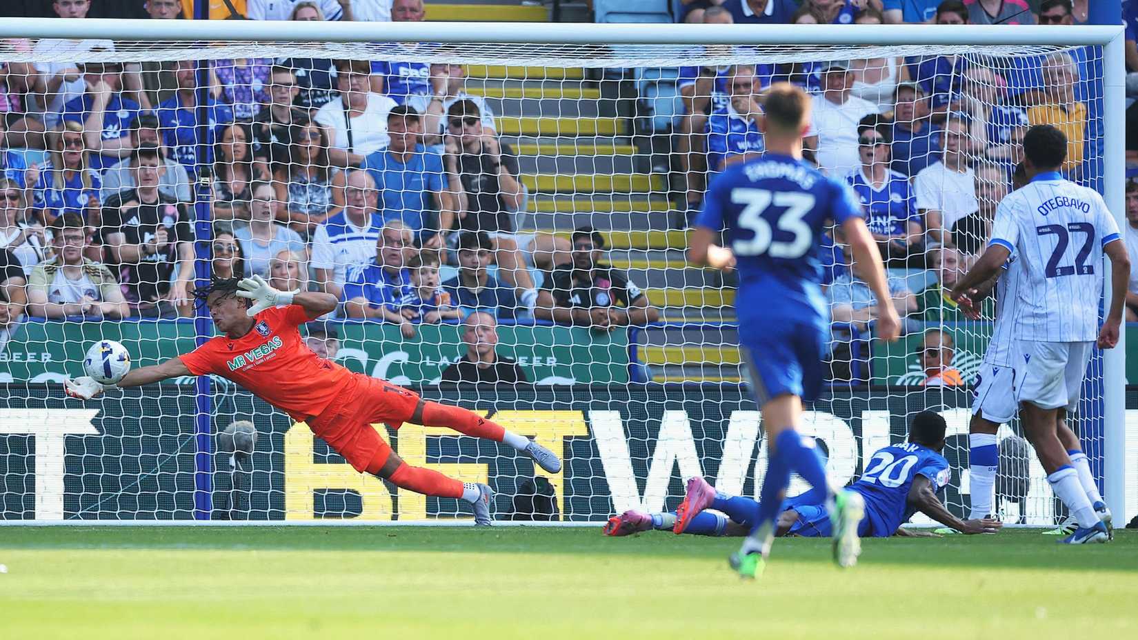 Pierce Charles of Sheffield Wednesday vs Leicester City