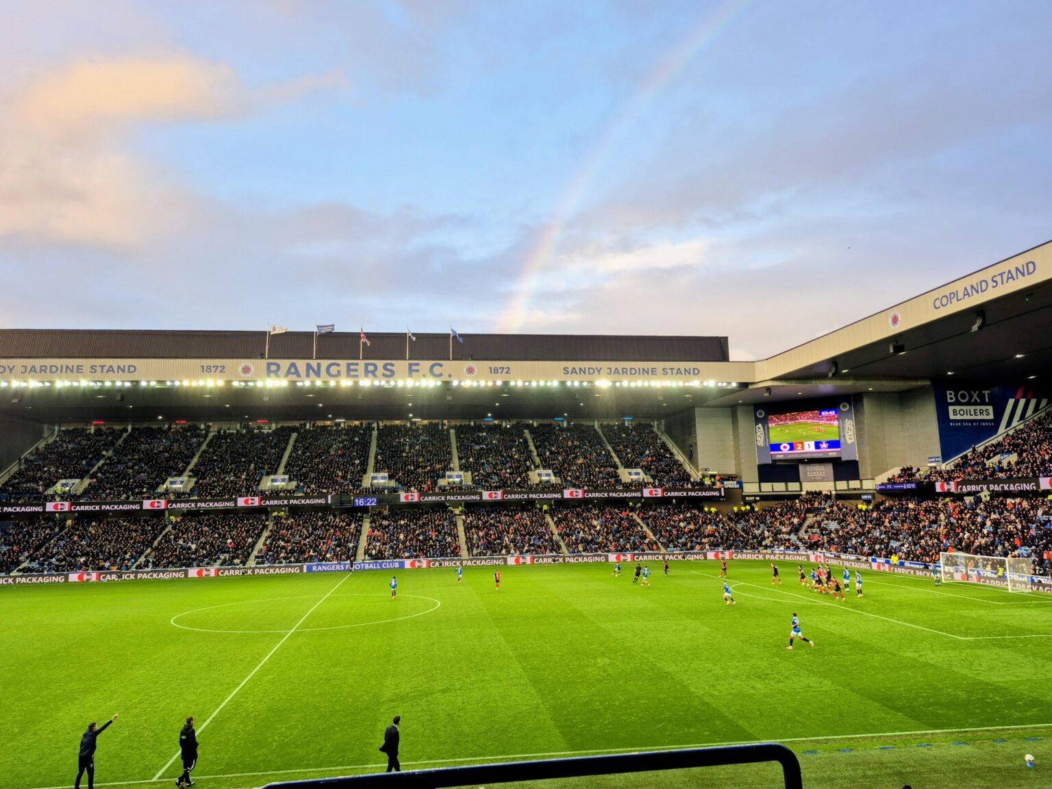 Rainbow over Ibrox yesterday