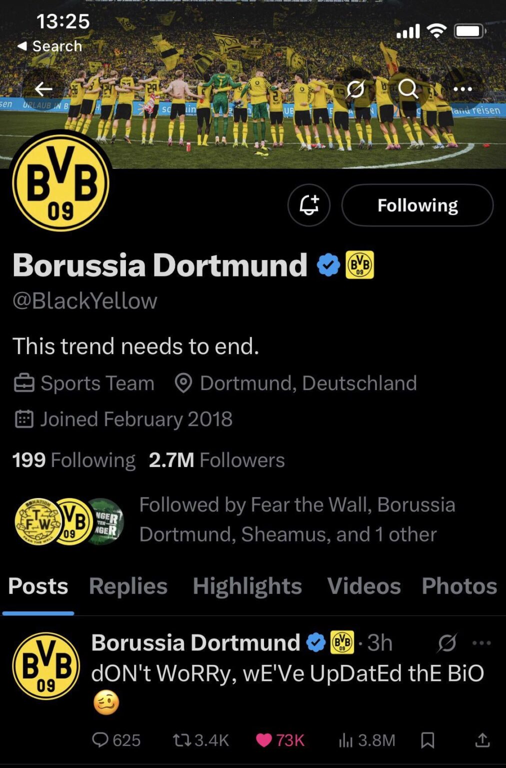 Just a tweet I like from BVB's Twitter account
