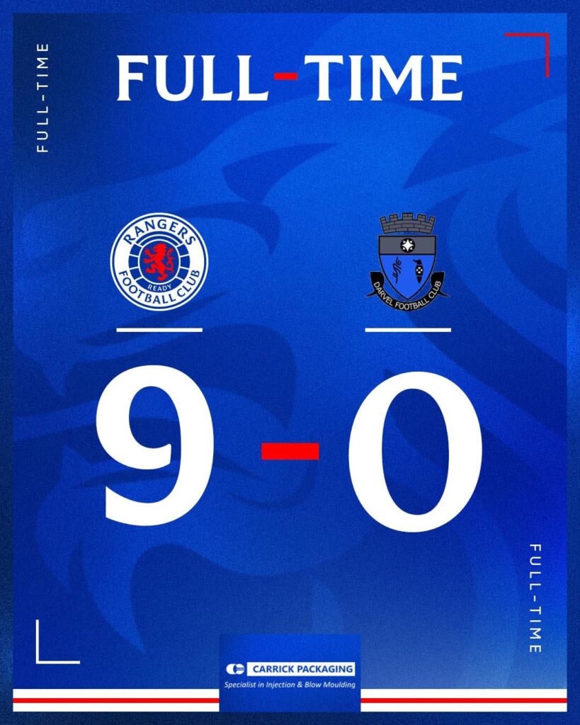 Full-Time | Rangers U18s 9-0 Darvel