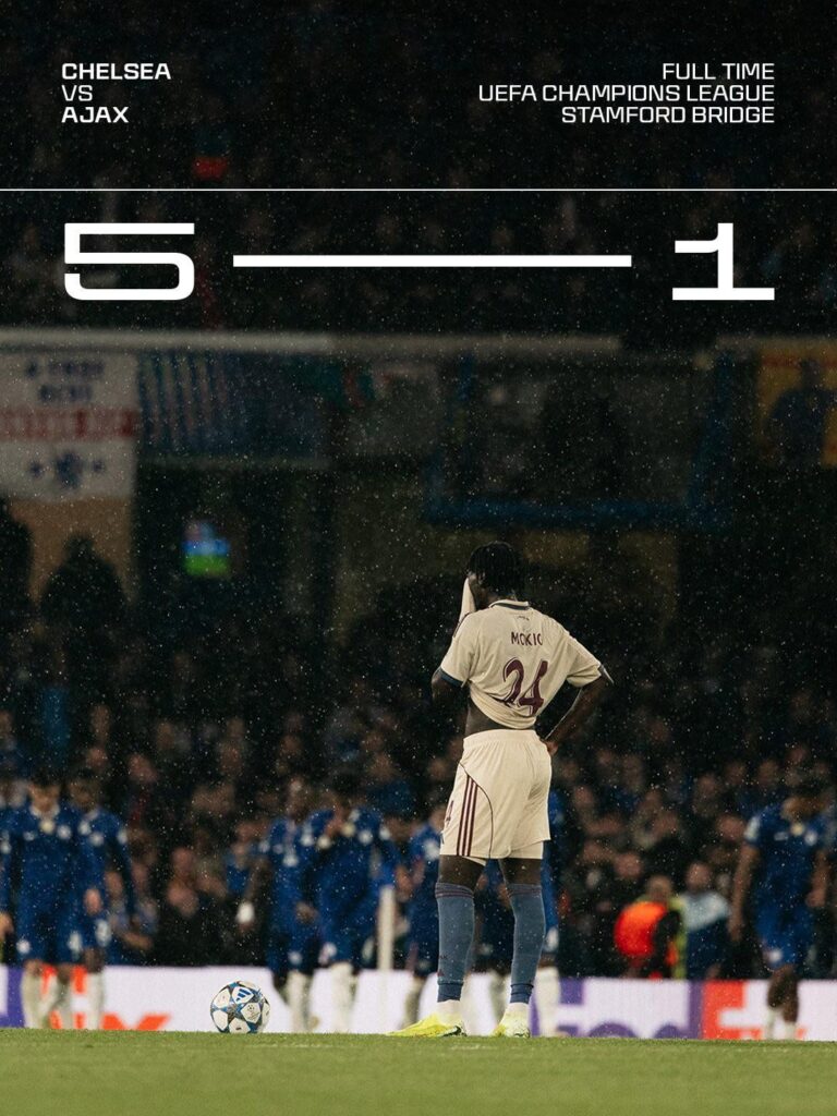 Ajax suffer yet another massive defeat in Europe. 5-1 loss to Chelsea