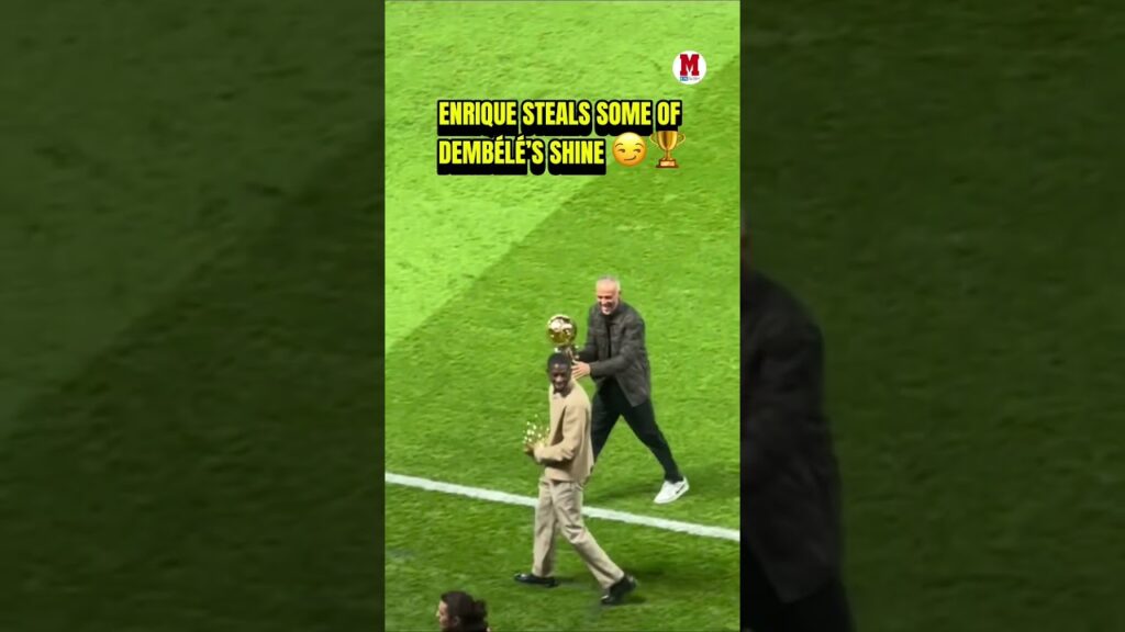 Luis Enrique flexing like it’s his Ballon d’Or moment 😂 #PSG #BallonDor #dembele