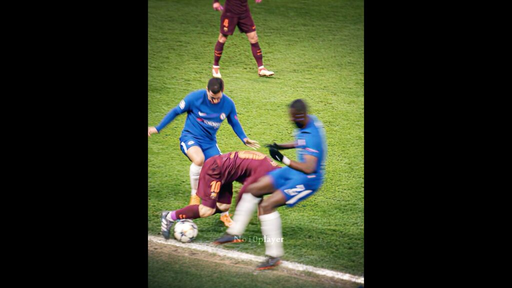 Messi vs Hazard & Rudiger 🥶