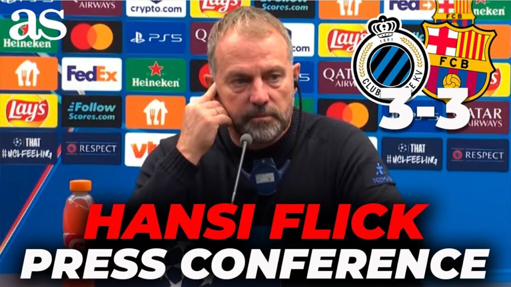 HANSI FLICK full PRESS CONFERENCE after BRUJAS 3 - FC BARCELONA 3 | CHAMPIONS