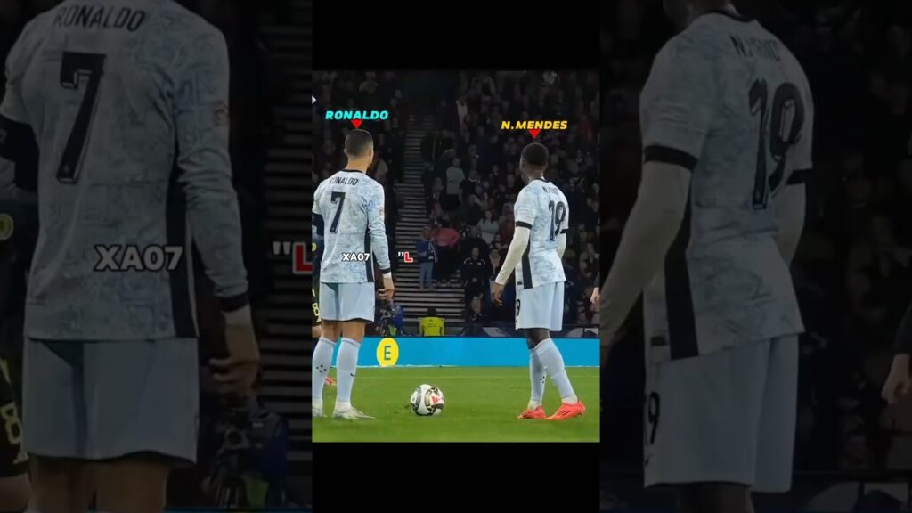 Nuno Mendes Freekick Curse Ends😅🥶 #shorts #ronaldo #messi #shortsvideo