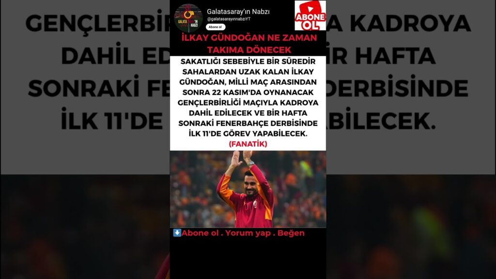 İLKAY GÜNDOĞAN NE ZAMAN TAKIMA DÖNECEK