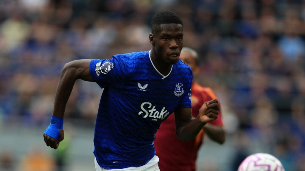 Thierno Barry in action for Everton