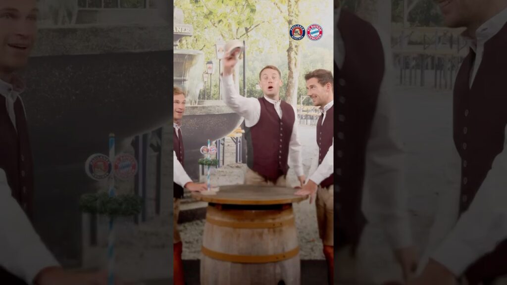 Manuel Neuer, Joshua Kimmich & Leon Goretzka at The Beer Coster Flip Battle | Oktoberfest Paulaner