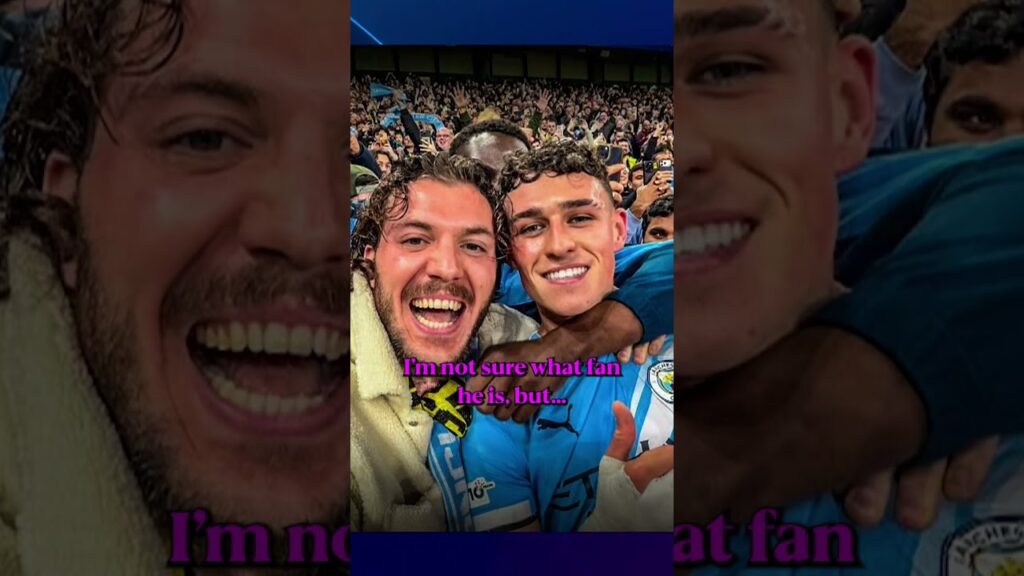 Phil Foden has no idea which team the fan he posed for a selfie with in the crowd supports 🤣 #UCL
