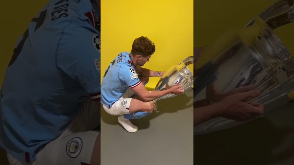 John Stones is IN LOVE with the #UCL trophy 🥰🏆