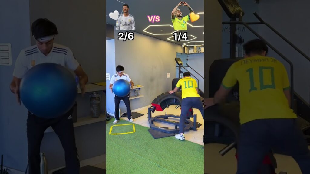 Ronaldo Box Control 🔥 vs Neymar Tire Power ⚡Who’s taking this round? 😎⚽#football #ronaldo #neymar