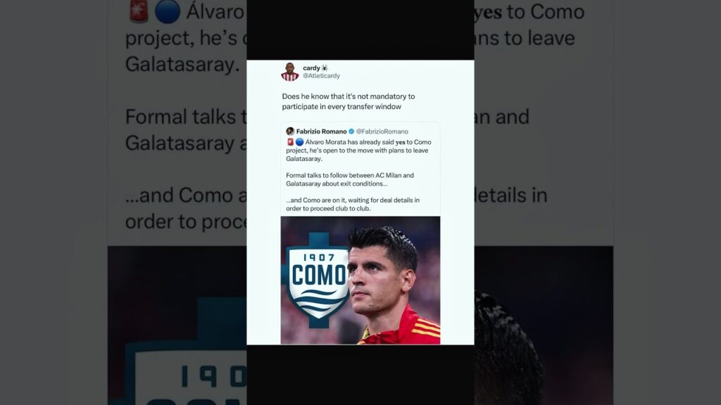 😱Alvaro Morata🔥: The Man Who CAN’T Resist a Transfer Saga! 🏃💨#alvaromorata #como