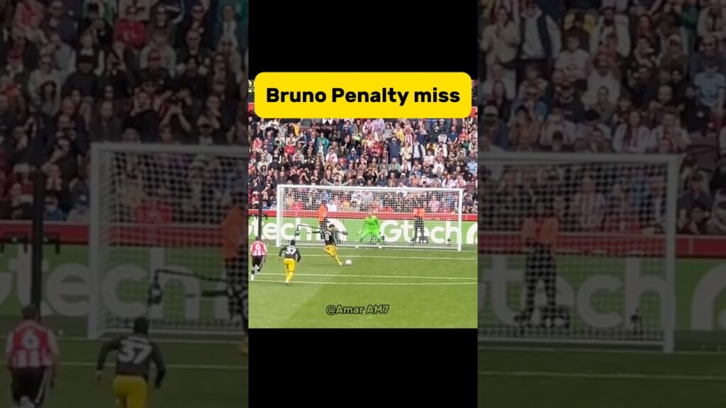 Bruno Fernandes penalty miss against Brentford #manchesterunited #brentford #brunofernandes