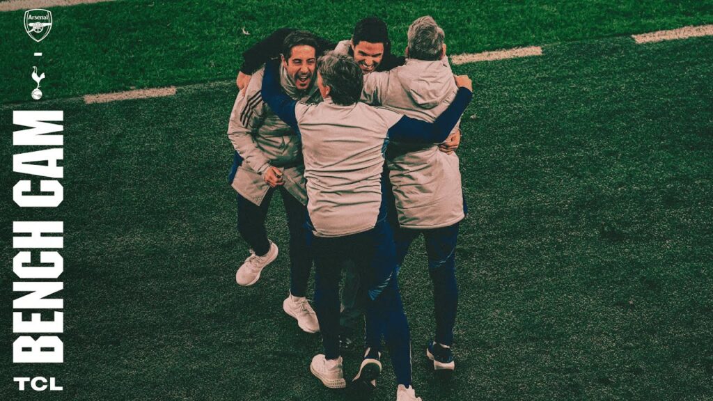 BENCH CAM | Arteta reacts to Eze hat-trick! | Arsenal v Tottenham Hotspur (4-1) | Premier League