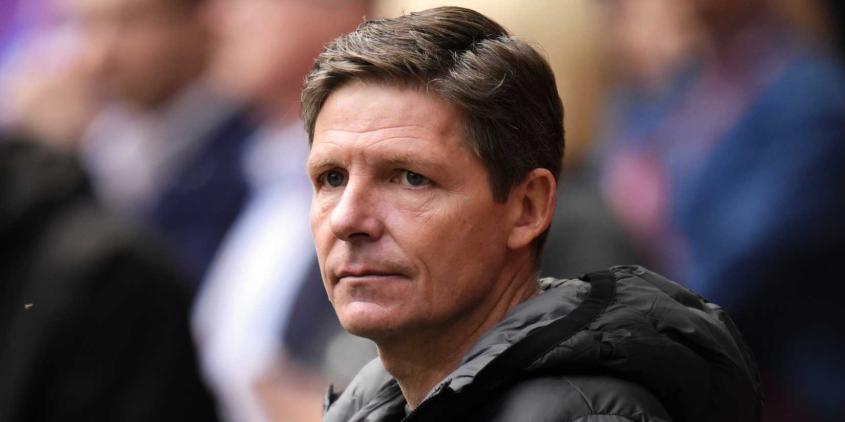 Crystal Palace boss Oliver Glasner watching on