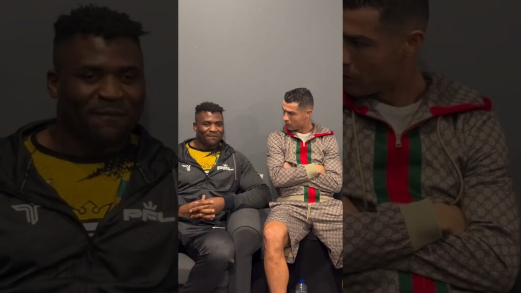 Cristiano Ronaldo with Francis Ngannou backstage 🥊🔥