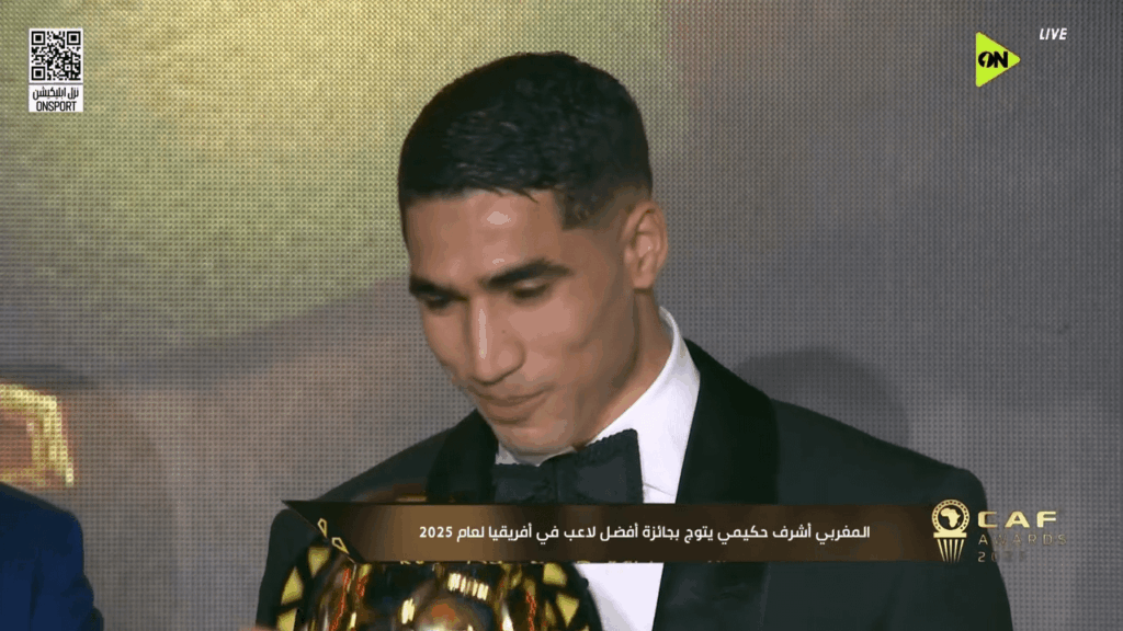 Achraf Hakimi accepted the CAF Best Player golden ball while on a SCOOTER :D