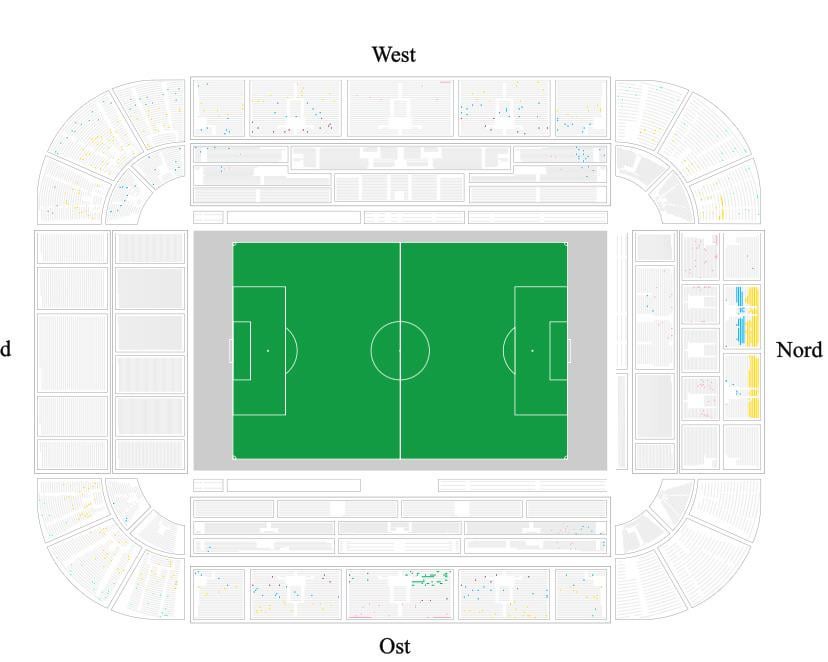 Platzwahl im Stadion