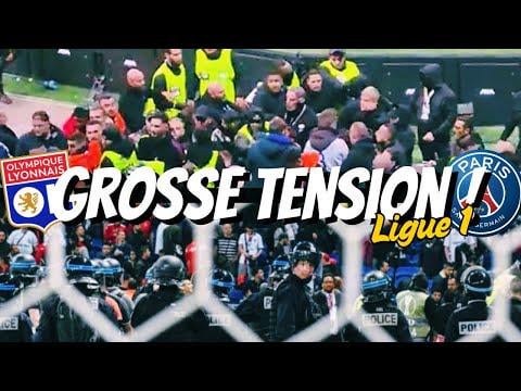 OL– PSG : bagarre entre supporters lyonnais et parisiens au Groupama Sta...