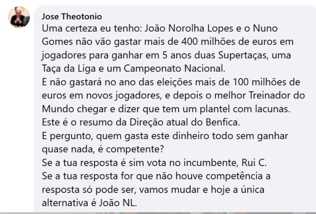 Jose Theotonio no Facebook