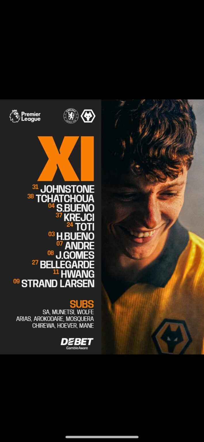 Starting XI vs Chelsea