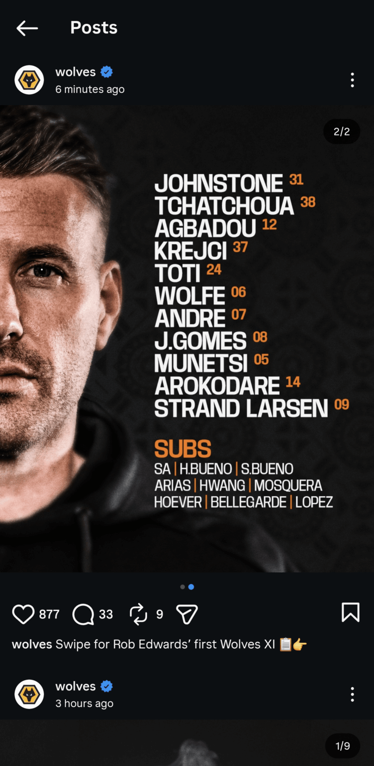 First Edwards lineup, 5-3-2 with JSL and TEA up top