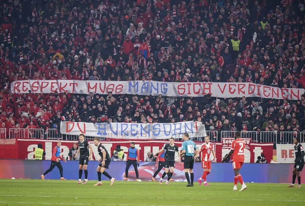 Sign at today’s game against Freiburg