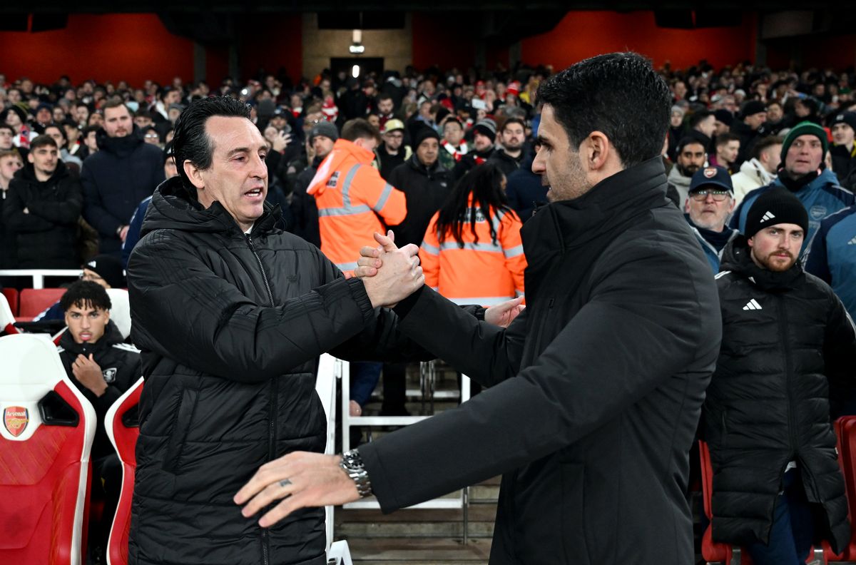 Unai Emery and Mikel Arteta shook hands before kick-off