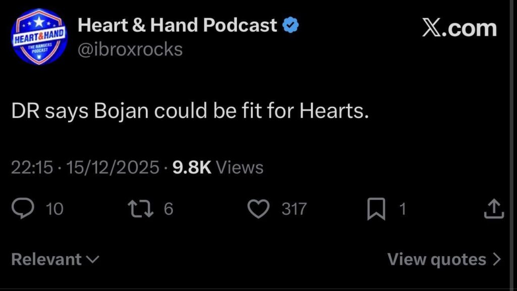 Manager says Miovski could be fit for Hearts