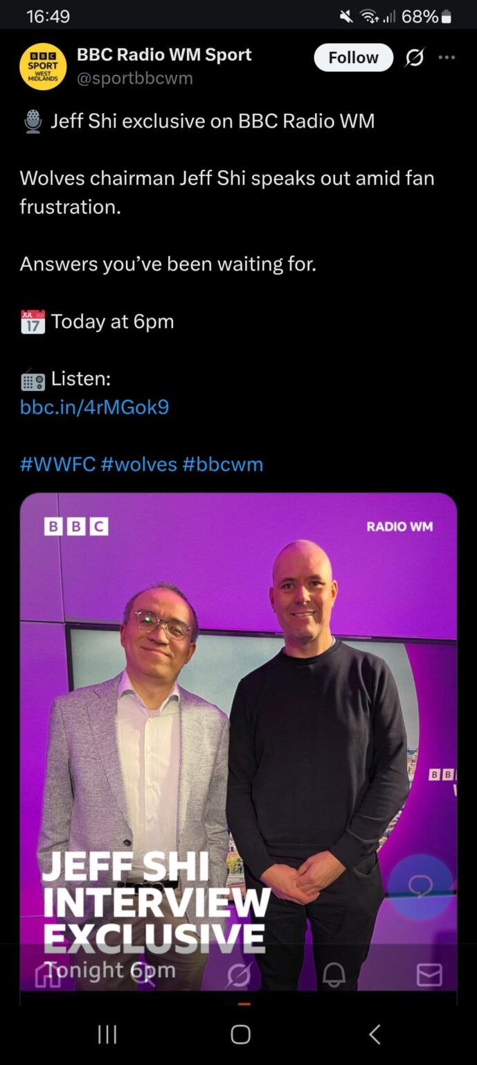 (The real) Jeff Shi is on Radio WM tonight.