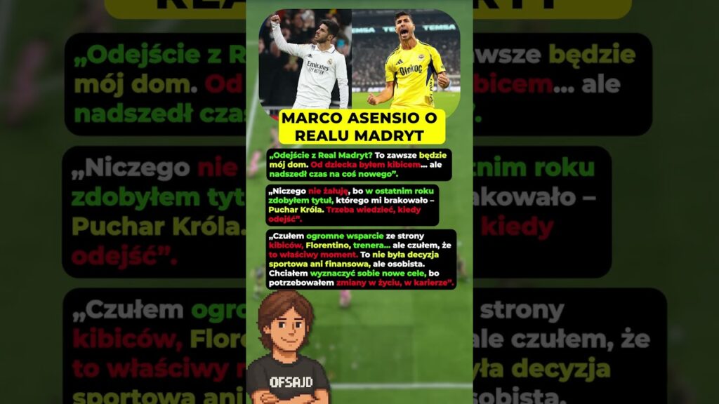 MARCO ASENSIO O ODEJŚCIU Z REALU MADRYT! #piłkanożna