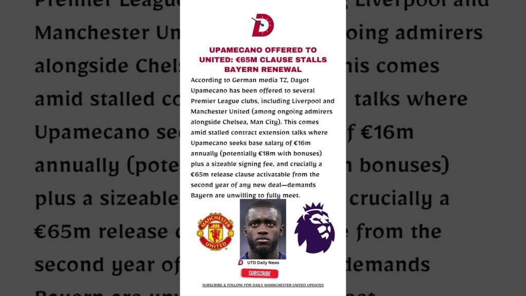 Upamecano Offered to Man United | #manutd #mufc