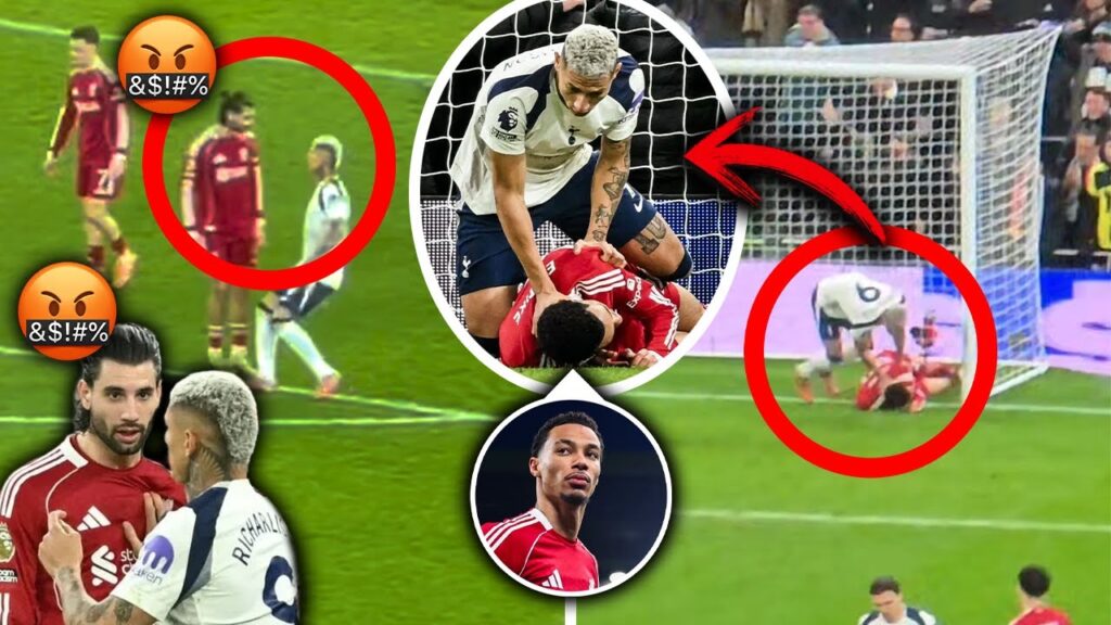 Szoboszlai vs Richarlison Fight After Richarlison Attacks Hugo Ekitike | Liverpool 2-1 Tottenham