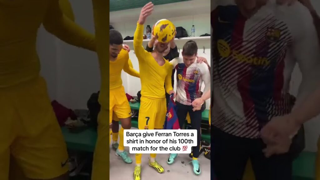 Ferran Torres with a hat-trick in his 100th match for Barca🔥👏 (via @fcbarcelona/TT) #shorts