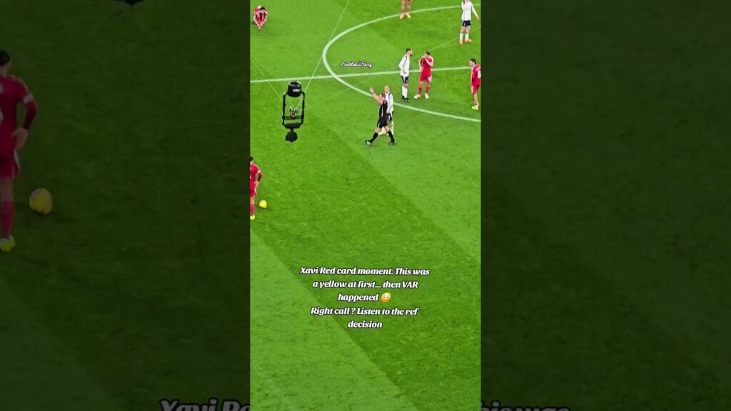 Xavi Simons Red card moment: This was a yellow at first… then VAR happened 😳 #football