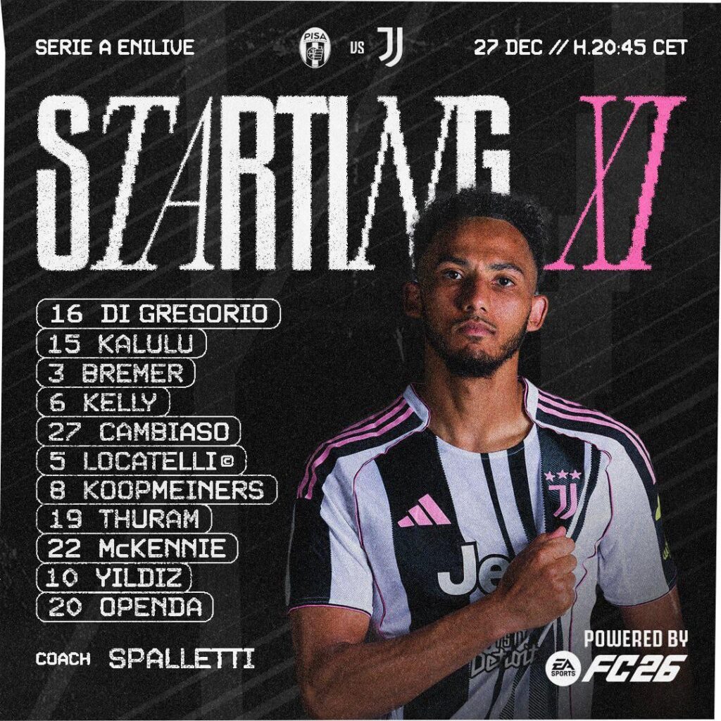 Lineup vs Pisa