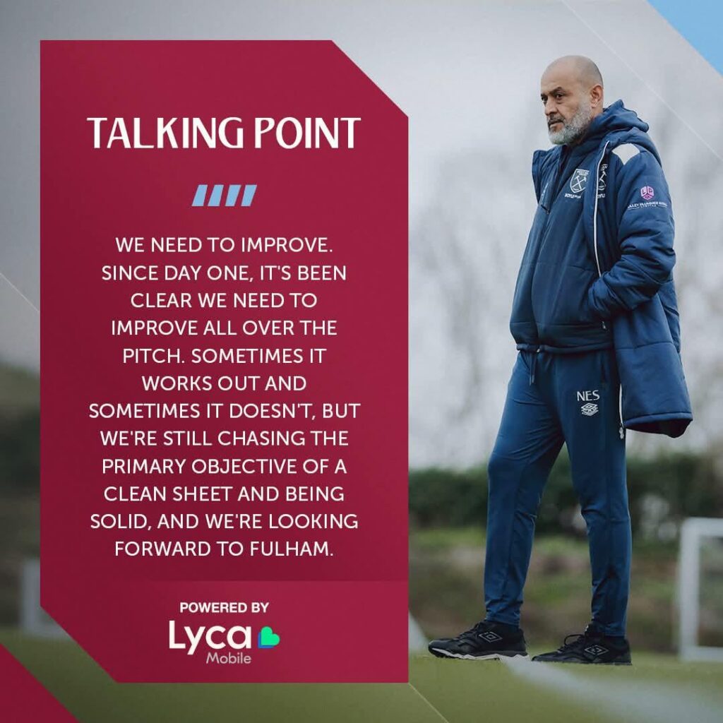 We need to improve. Since day one, it's been clear we need to improve all over the pitch. Sometimes it works out and sometimes it doesn't.