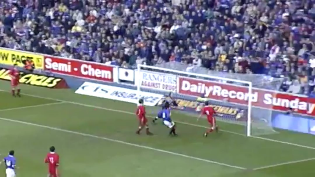 A quick reminder of what true class looks like. Did anyone celebrate a goal with more quiet genius than Laudrup?