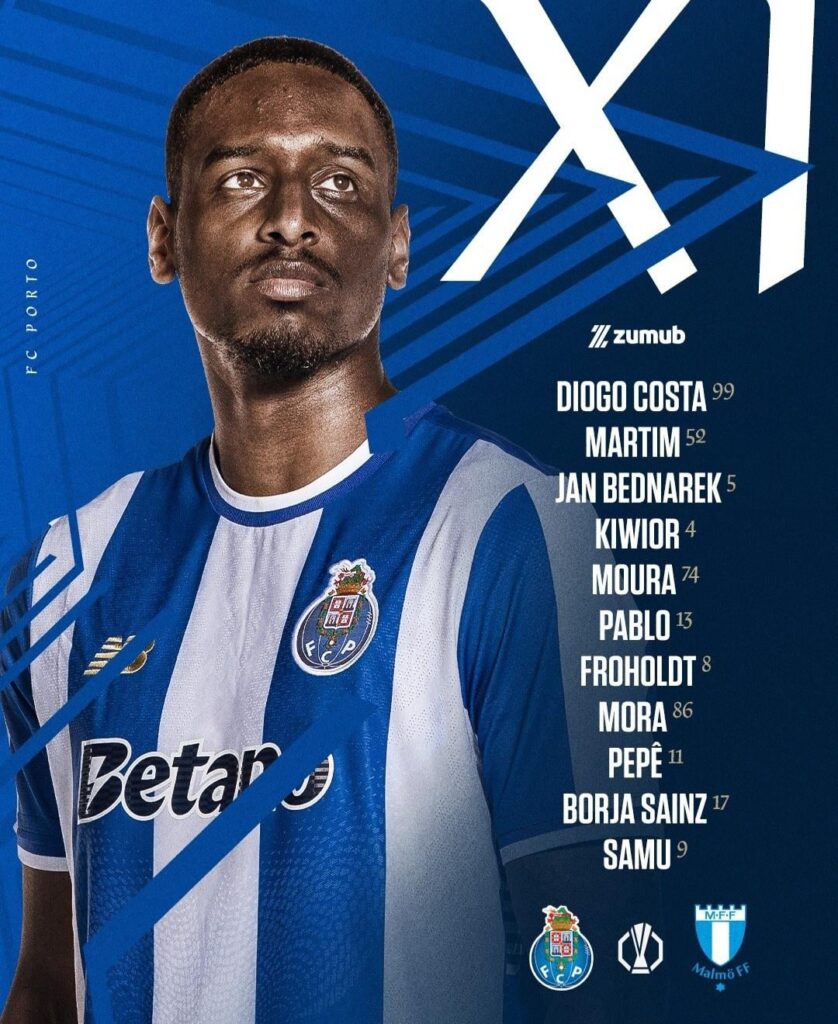 XI inicial contra o Malmo