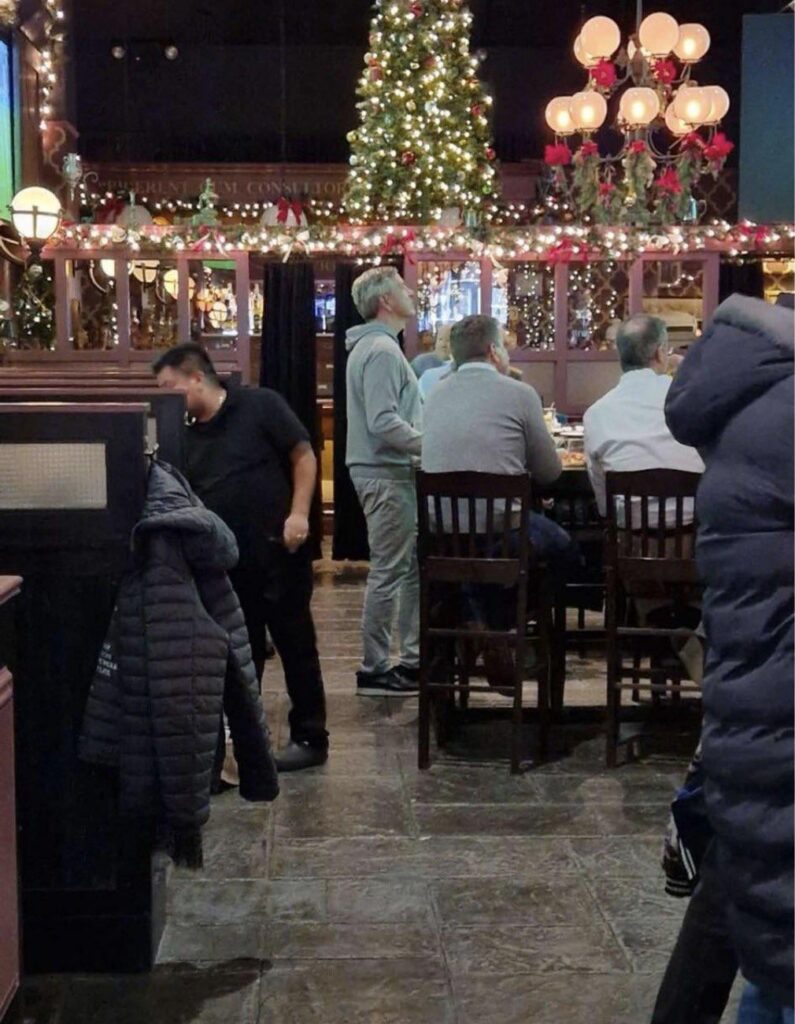 Andrew Cavanagh watching the game last night in New York