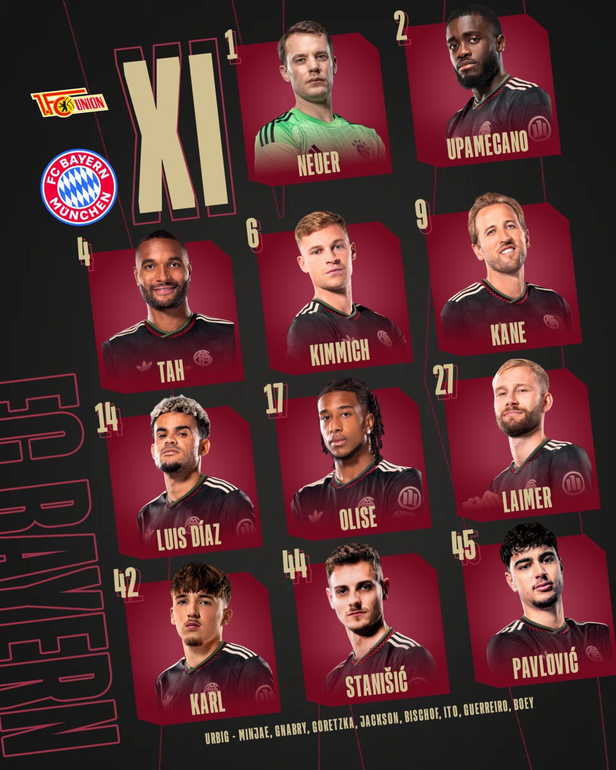 Our Starting XI against Union Berlin