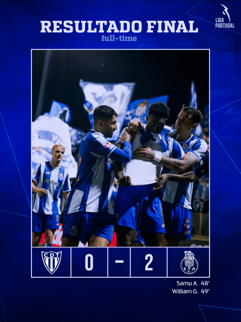 LIDERANÇA REFORÇADA! Triunfo em Tondela aumenta a diferença para 5 pontos! O que acharam do jogo, Dragões?! 💙🤍🐉