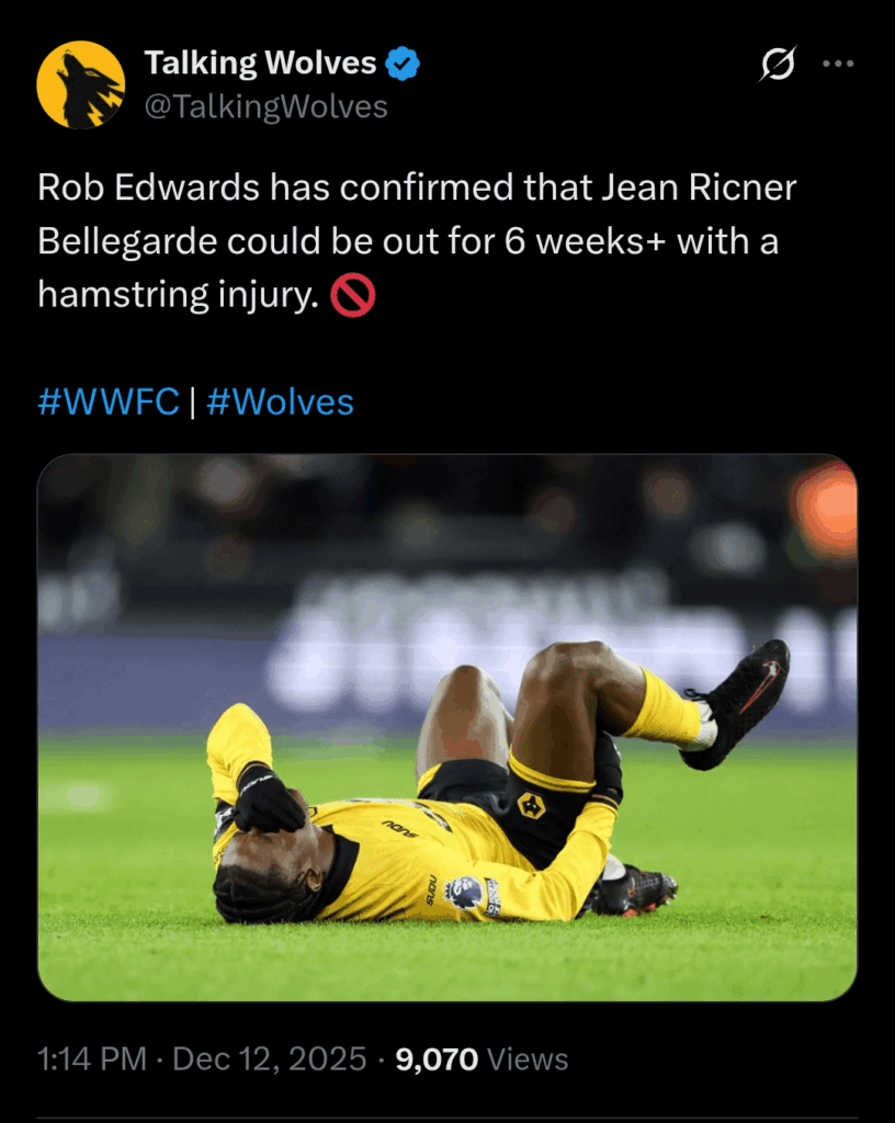 You know our only player who seems able to run forward....