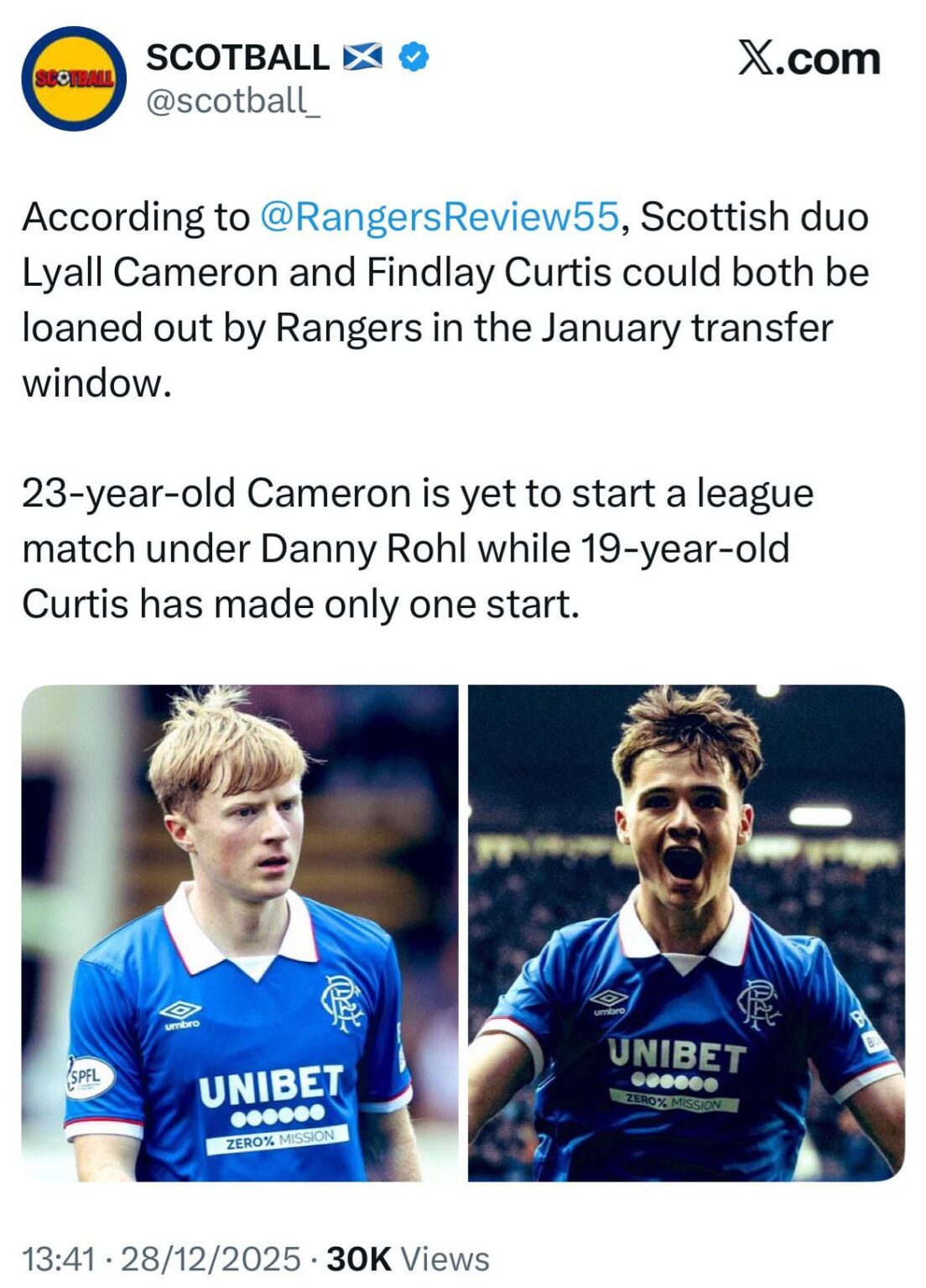 Rumour: Curtis & Cameron could be loaned out this January
