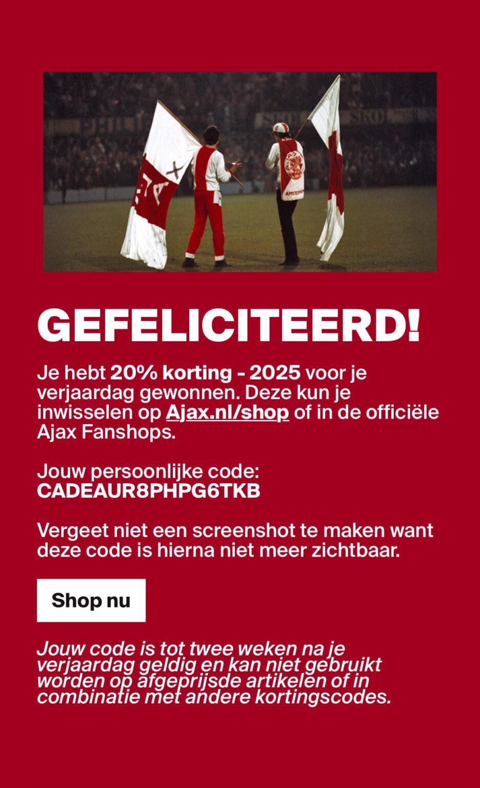 Birthday discount code for your Christmas orders