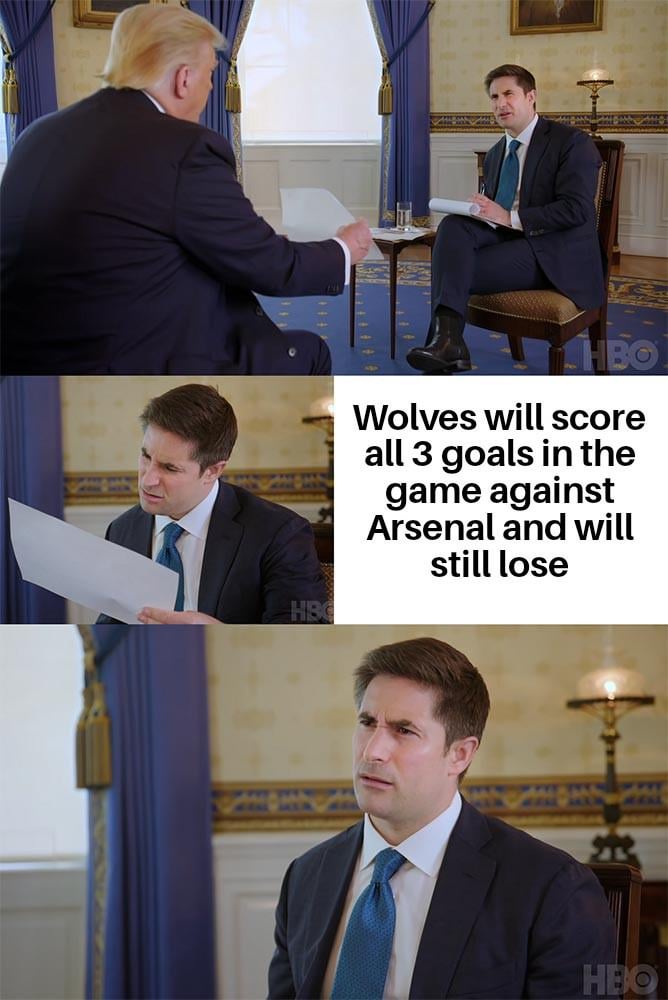 Wolves was sick of seeing Arsenal bottle a league.